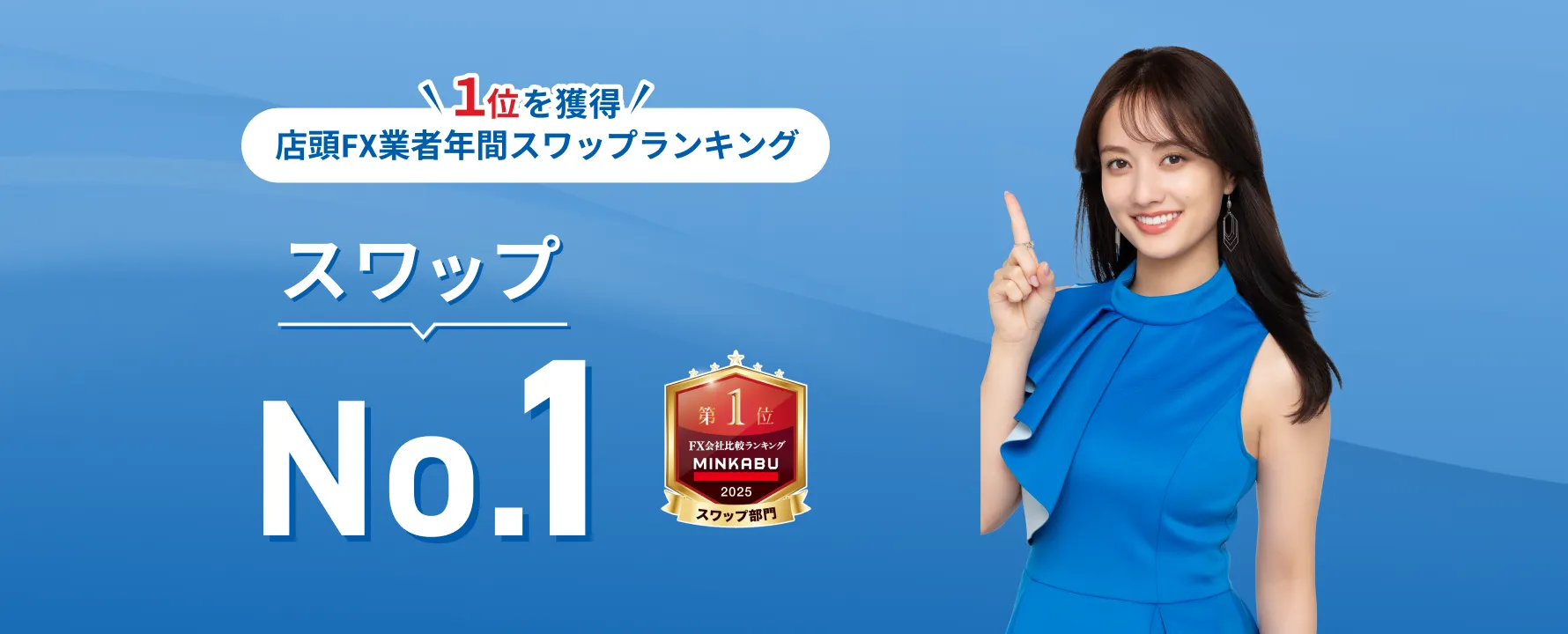 店頭FX業者年間スワップランキング1位を獲得