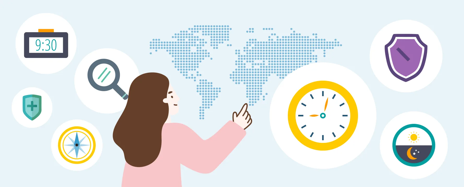 FX取引で効率的な時間戦略を立てるためのまとめイラスト。市場特性の理解、ライフスタイルとの調和、リスク管理の3つの成功のカギを示す