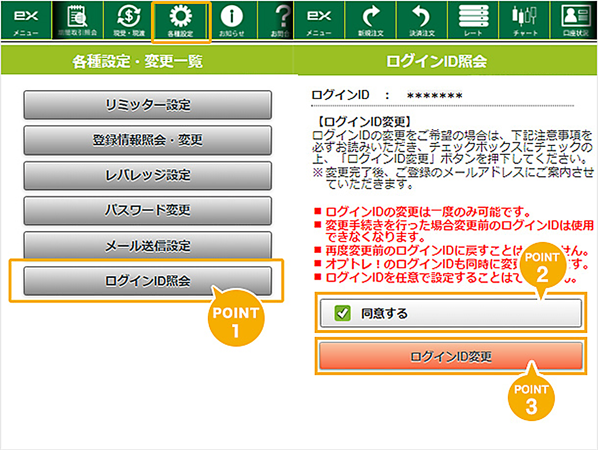 ログインID照会